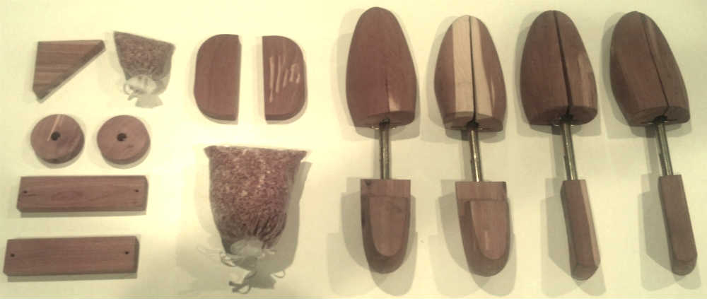 Cedar Shoe Trees, Blocks, and Shavings