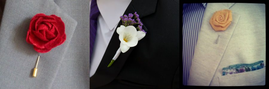 Selection Of Mens Lapel Flowers and Boutonniers