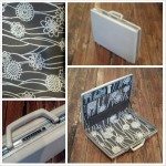 Cool floral print design in white vintage brifcase 