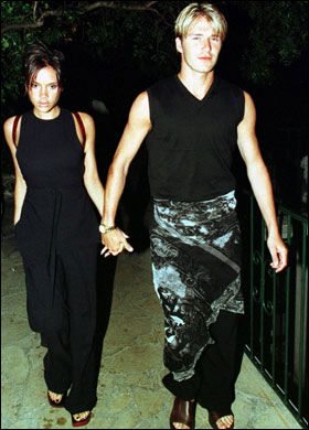 David Beckham in skirt