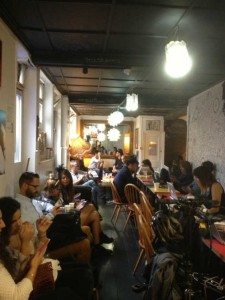 Cool funky hipster coffe house on London's Brick Lane