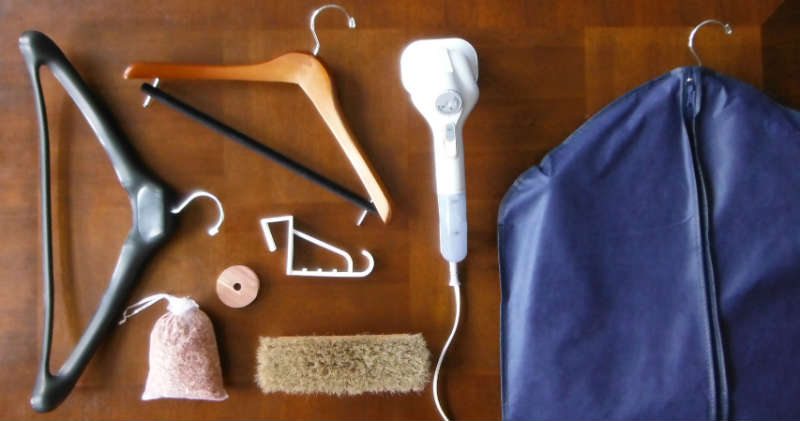 Collection of suit care items