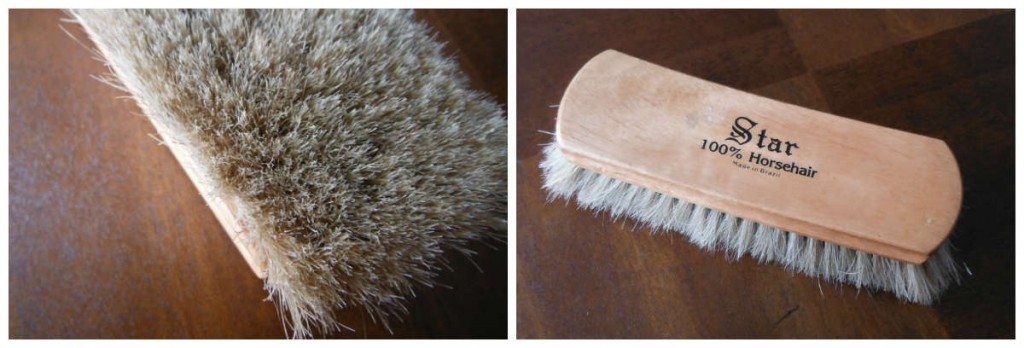 Brush made from horse hair to clean suit