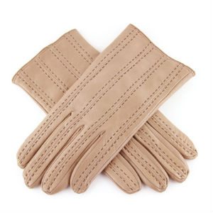 Fine Stitched Taupe Leather Gloves By Blacks