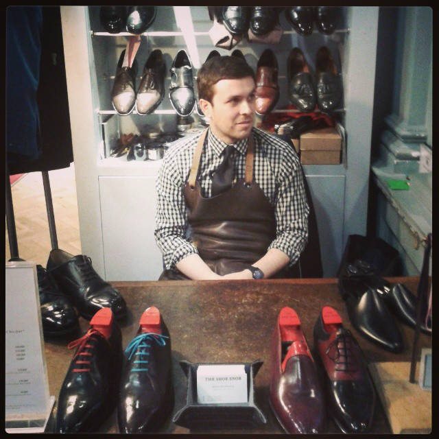 Shoe shining location on Savile Row