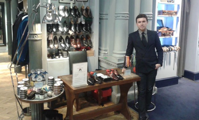 Shoe polish station in Savile Row London