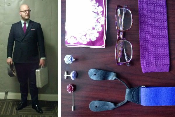 Dapper Looks with purple accessories