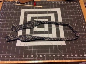 Bow tie fully reversed to finished side