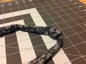 Unfinished bow tie middle section