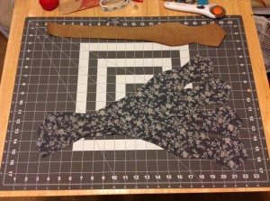 Four cut out bow tie pattern sections