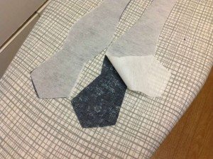 Interfacing before and after on fabric
