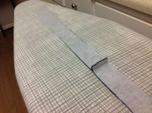 Pattern pieces marked at end for sewing