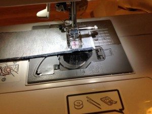 Sewing the tips of the bow tie patterns together