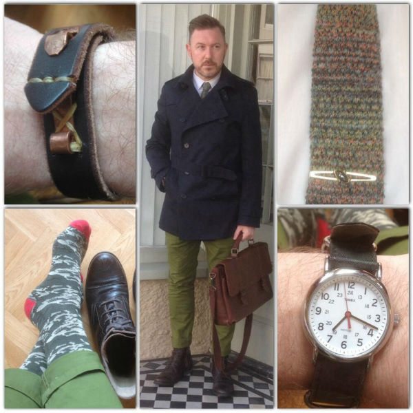 Dapper outfit with military pieces