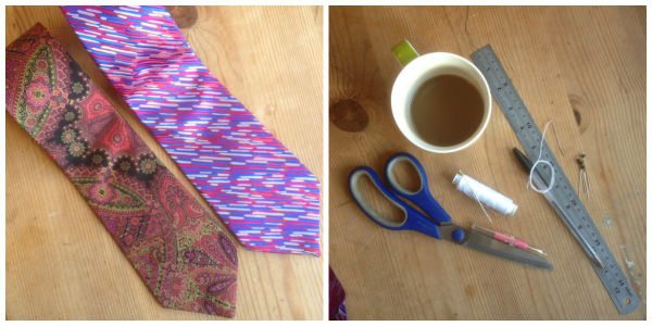 Fashionable slim ties and sewing tools