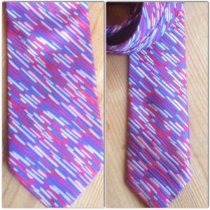 Hand-made slim tie before and after