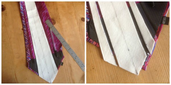 Tie interfacing cut off to make slim