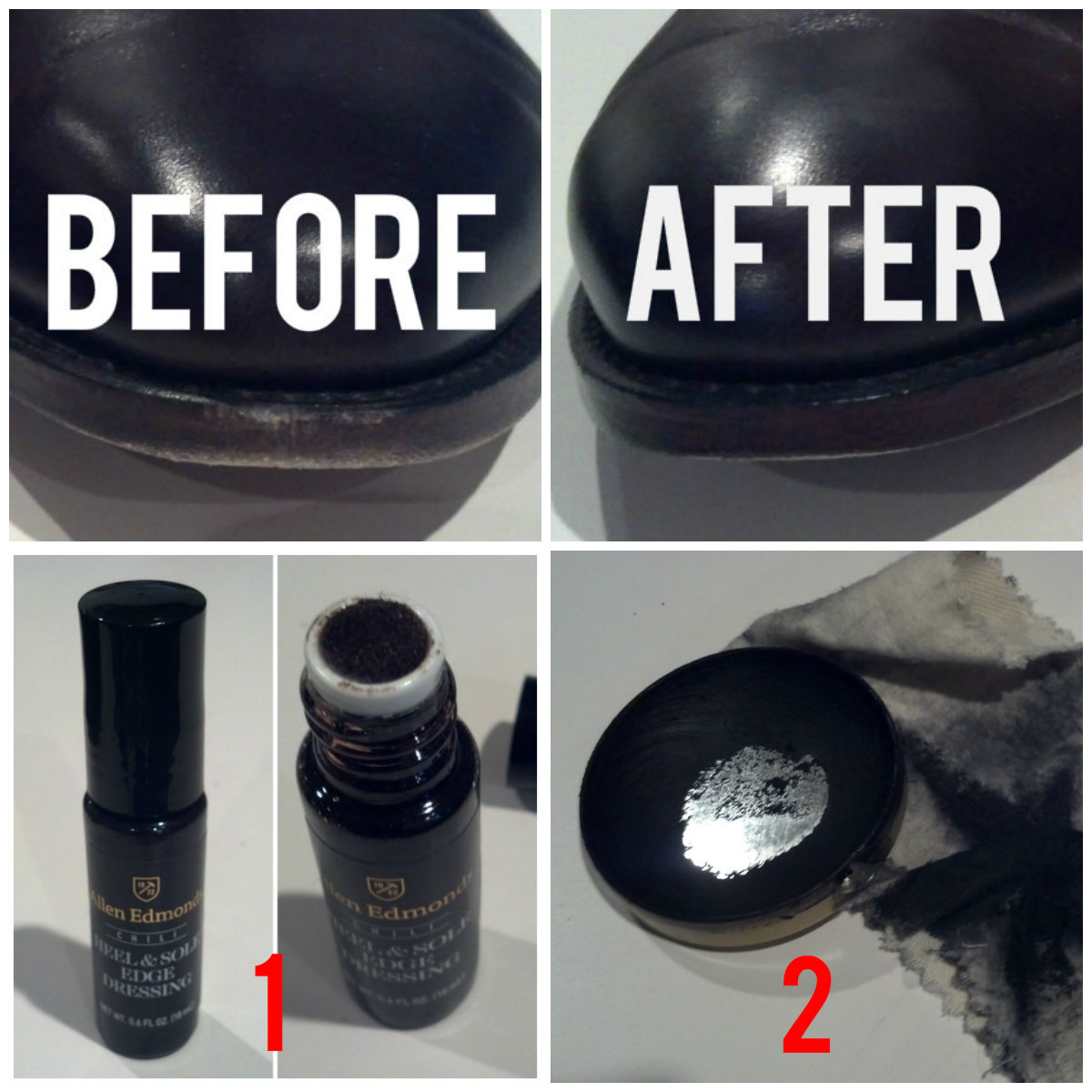 Shoes with polish and leather welt