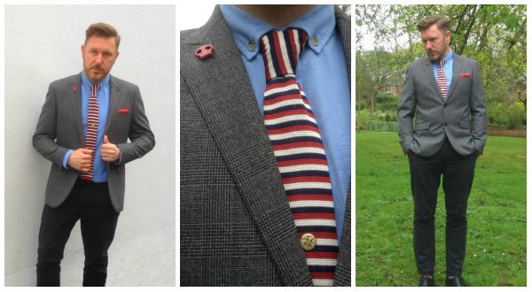 Man with knit tie and suit jacket