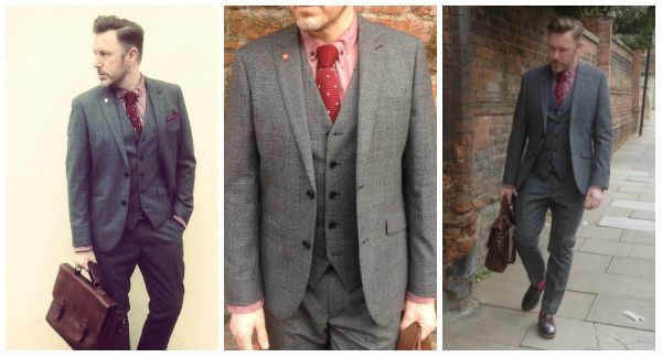 Man in custom fitting three piece suit