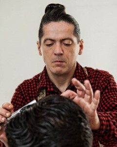 French barber at work in Paris