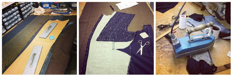 Collection of tailors tools in London workshop