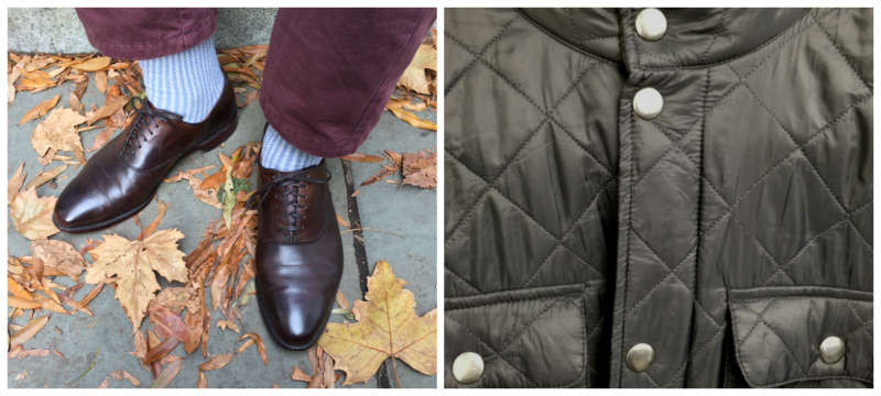 Men's shoes and quilted jacket