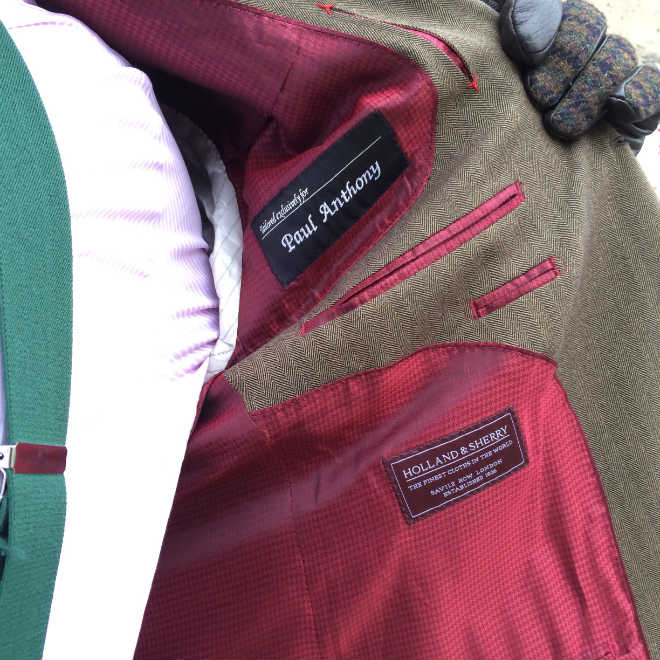 Custom name plate in suit jacket