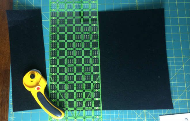 Cutting felt to size for tie bars