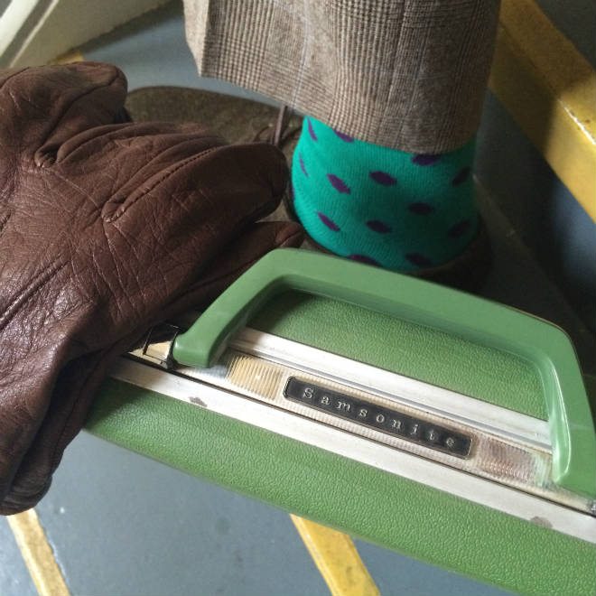 Green samsonite briefcase