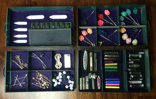 Mens accessory collection organized