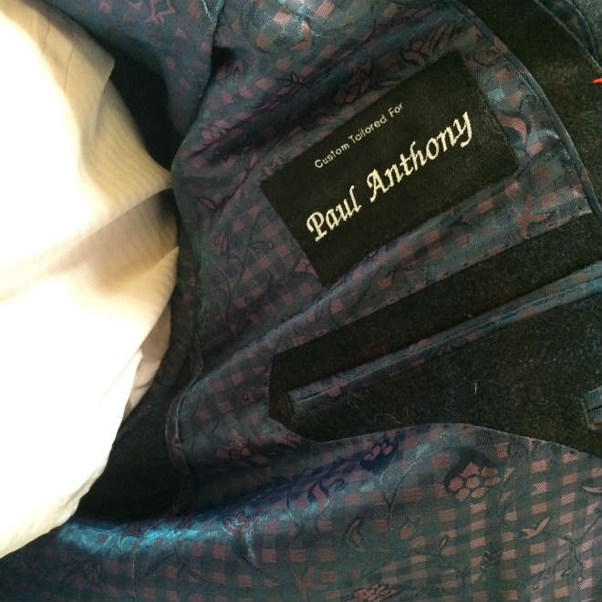 Purple floral silk suit lining