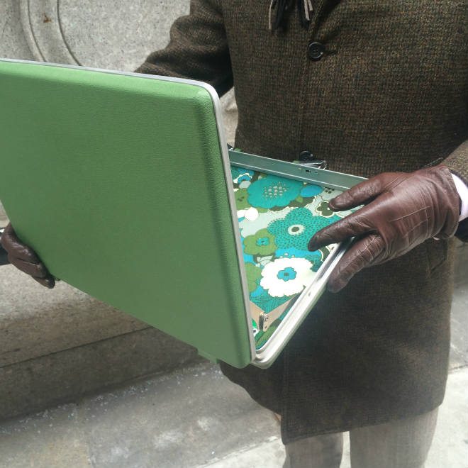 Samsonite floral briefcase lining