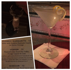 Cocktail menu and drink