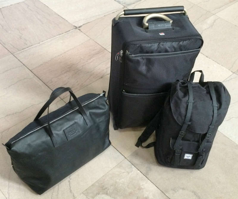 All black mens travel luggage