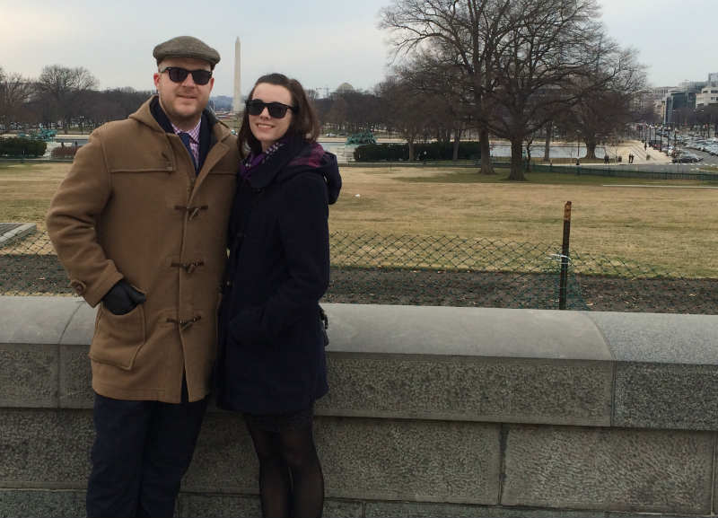 Dapper couple in Washington DC street style looks