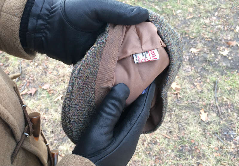 Green Harris Tweed flat cap