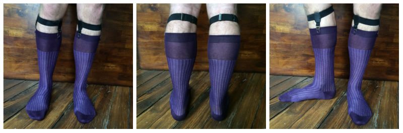 Man in purple socks and garters