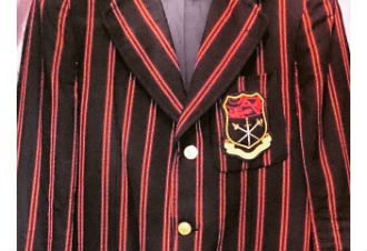 Men's Striped Blazer With Badge