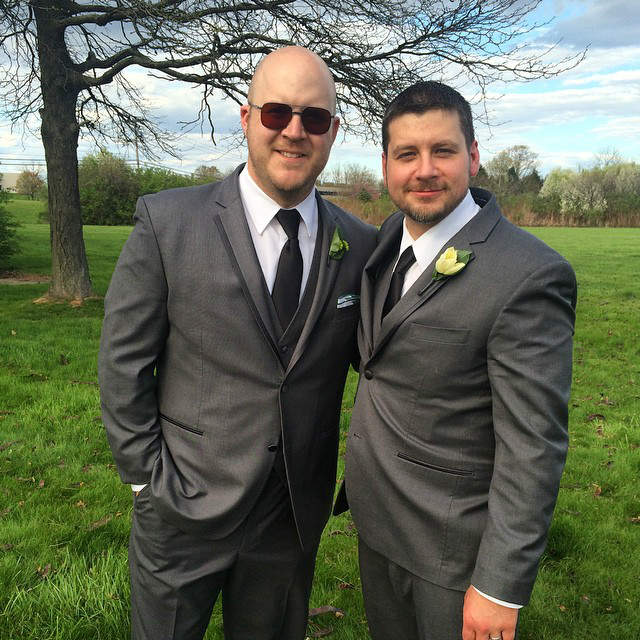 Groom and groomsman