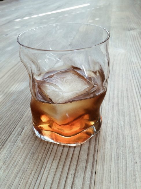 Manhattan with large ice cube