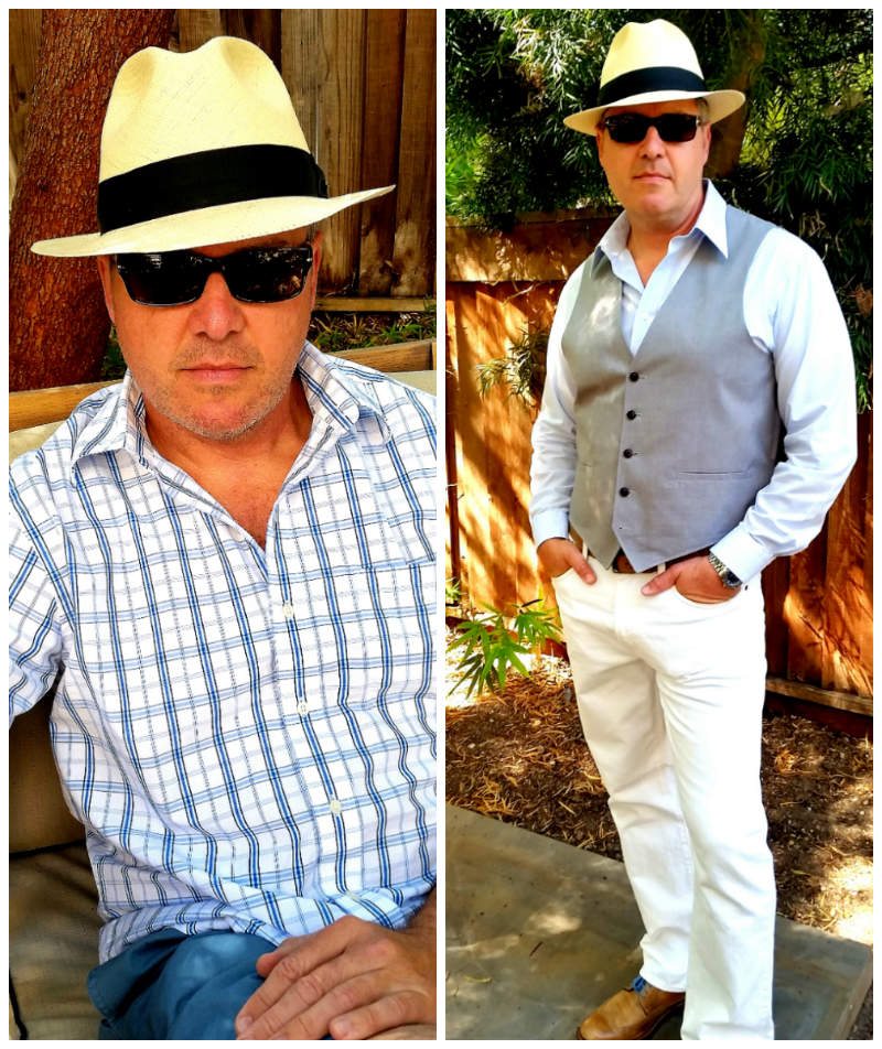 Man wearing traditional panama hat