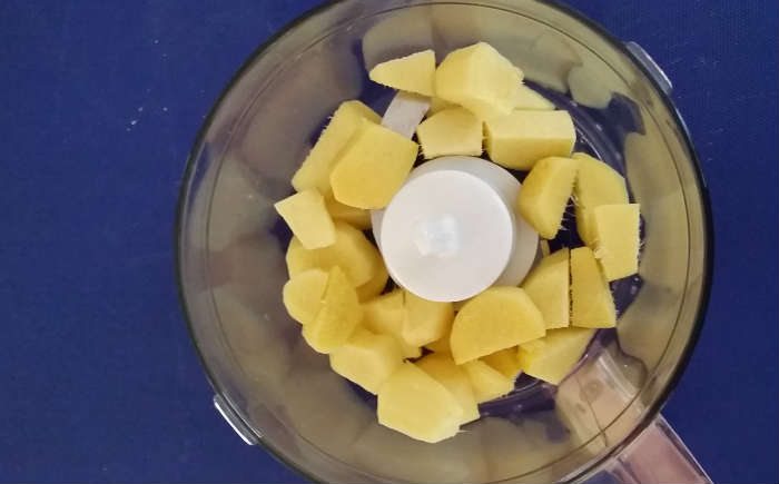 Ginger root in food processor