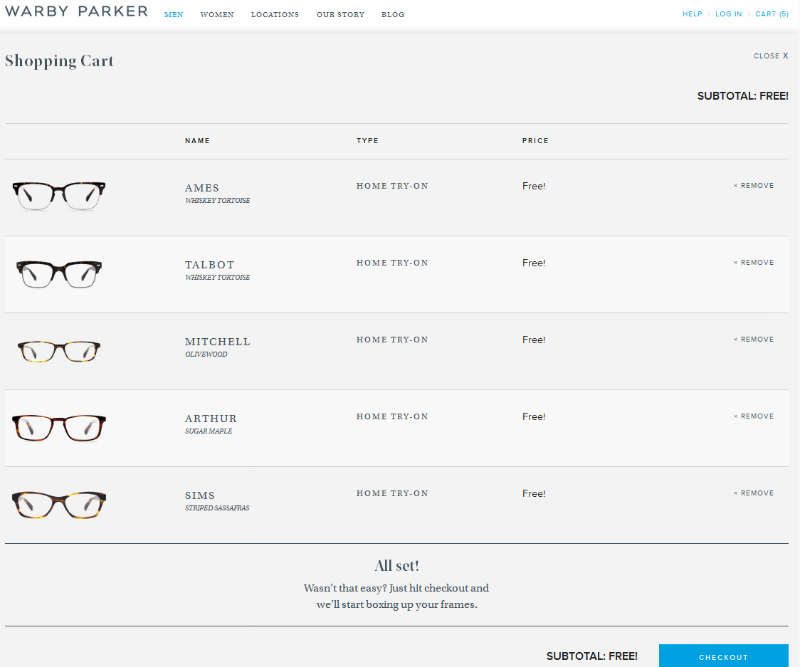 Five frames selected