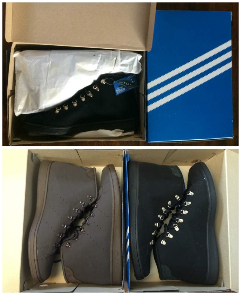 Shoes in Adidas Originals boxes