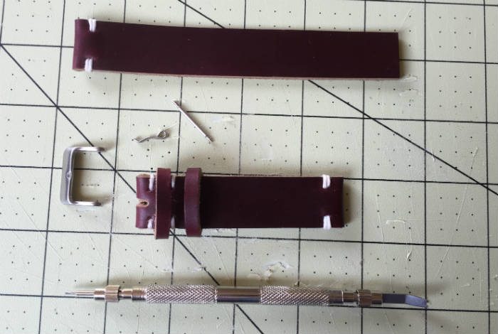 Getting ready to attached watch strap buckle