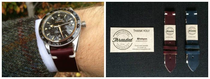 Horween Leather Watch Strap On Omega Seamaster Spectre