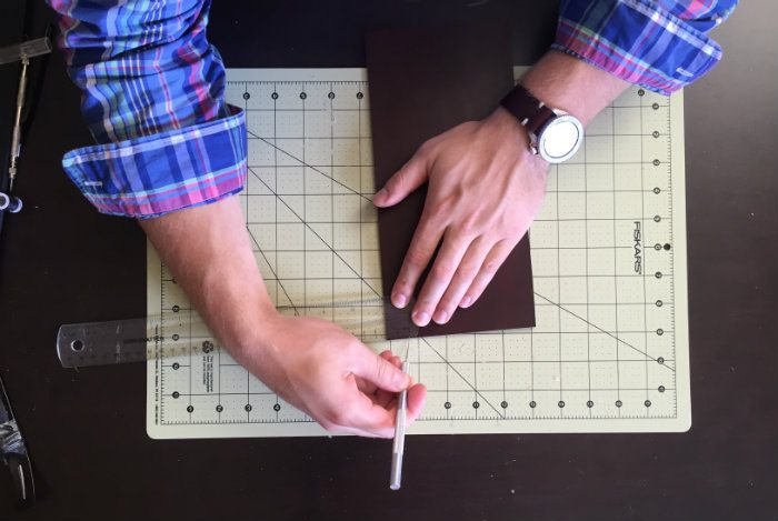 Measuring leather for strap width