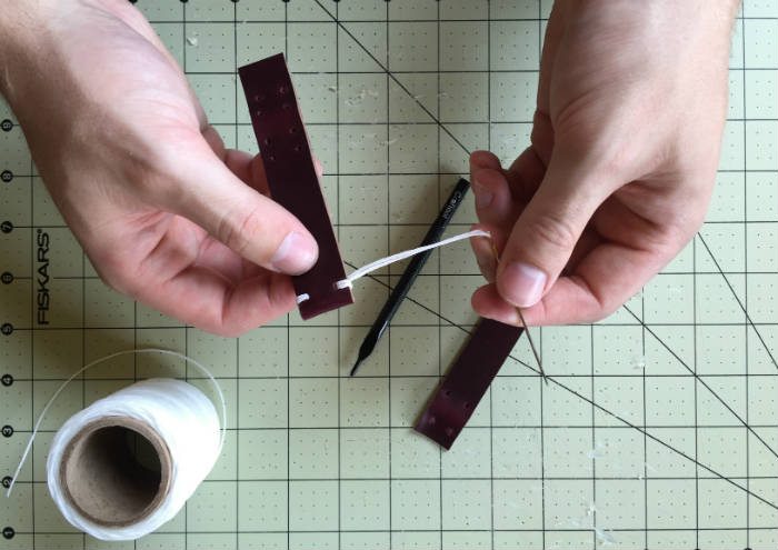 Stitching up ends of watch strap