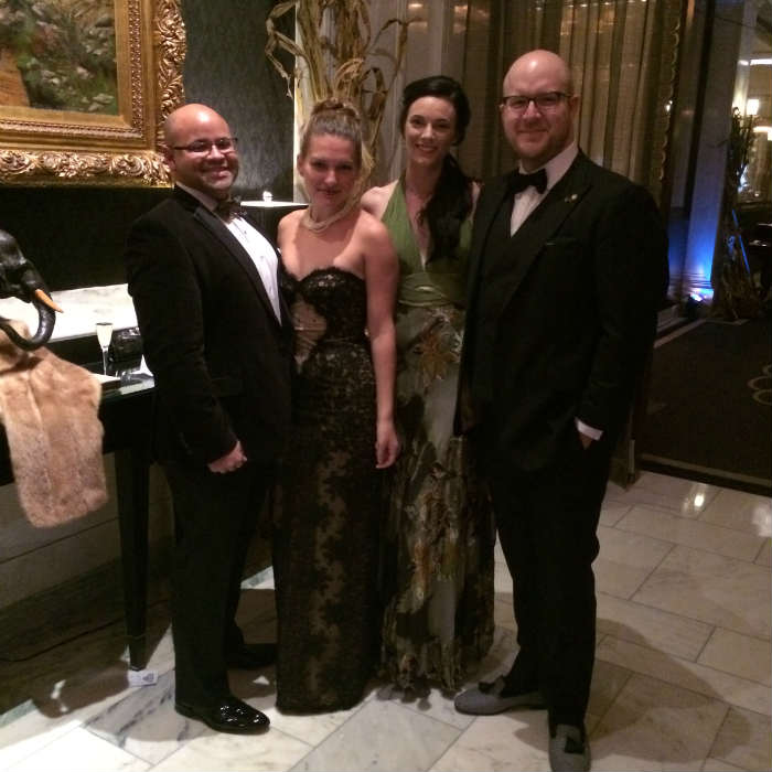 Two couples at Philadelphia black tie event
